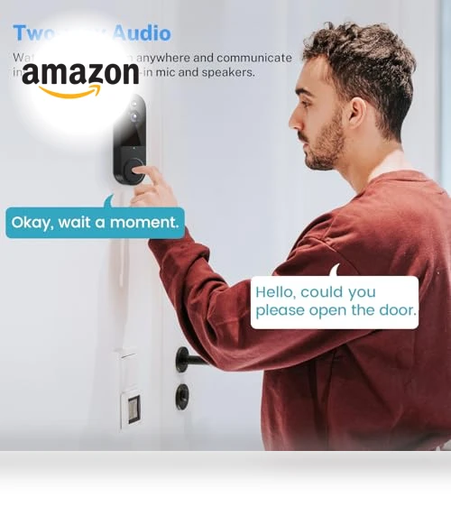 1080P Wireless Video Doorbell Camera with Chime Ringer, Night Vision, Cloud Storage — Smart Home Security, Botmelt