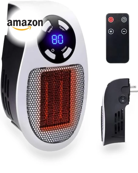 450W Electric Space Heater with Adjustable Thermostat and Timer — Portable Heating Solutions, Minetom