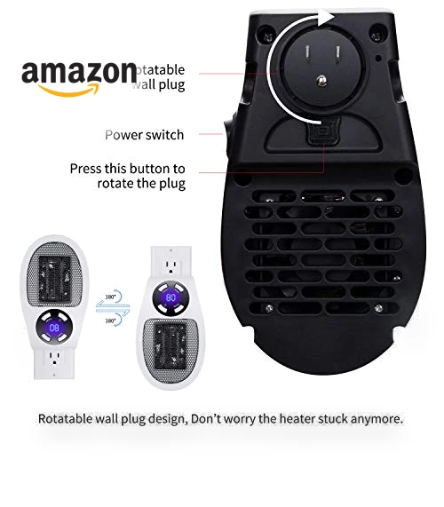450W Electric Space Heater with Adjustable Thermostat and Timer — Portable Heating Solutions, Minetom