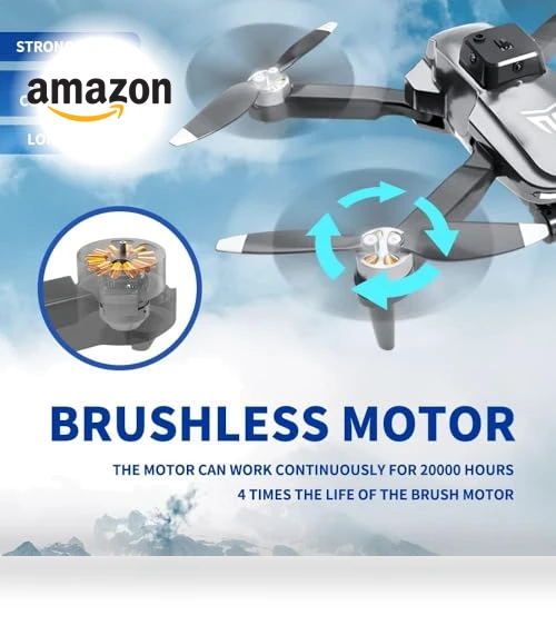 4K FPV Foldable Drone with Brushless Motor and Carrying Case — Drones, TizzyToy