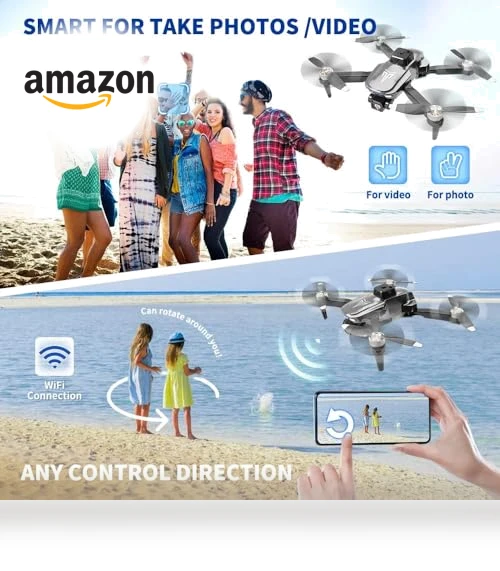 4K FPV Foldable Drone with Brushless Motor and Carrying Case — Drones, TizzyToy