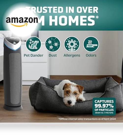 5-In-1 HEPA Air Purifier for Home, Large Rooms Up To 915 Sq. Ft. — Activated Carbon Air Purifiers, Guardian Technologies, LLC