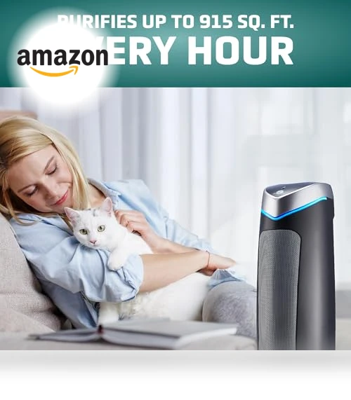 5-In-1 HEPA Air Purifier for Home, Large Rooms Up To 915 Sq. Ft. — Activated Carbon Air Purifiers, Guardian Technologies, LLC
