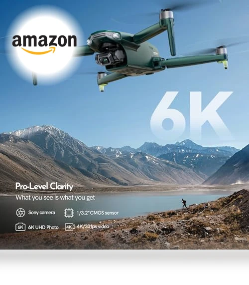 6K Drone with Camera for Adults, 4K/30fps Video, 3-Axis Brushless Gimbal, 70mins Flight Time — Drones, Gleesfun