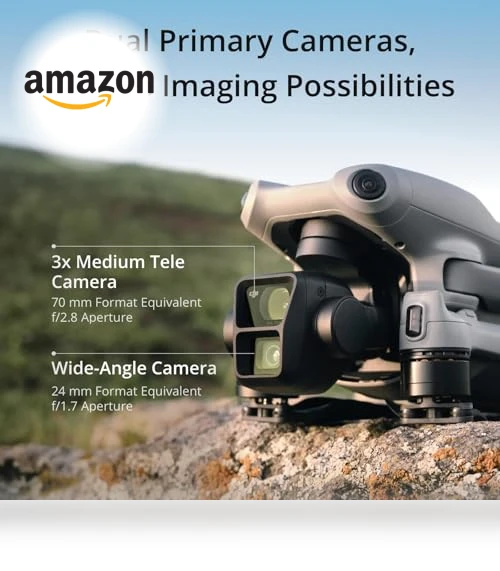 Air 3 Fly More Combo Drone with 4K Camera, Dual Cameras, Extended Flight Time — Drones & UAV Technology, DJI