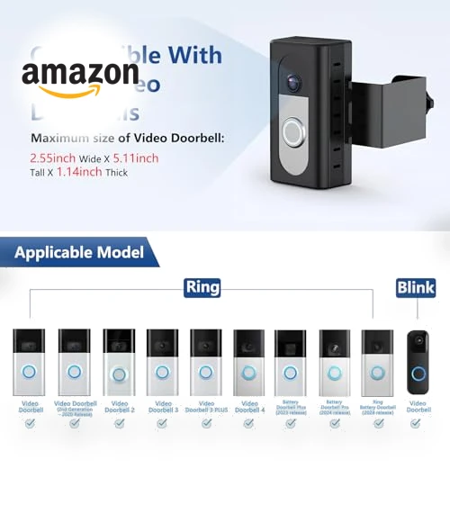 Anti-Theft Video Doorbell Mount for Ring/Blink Doorbells — Kits, KIMILAR