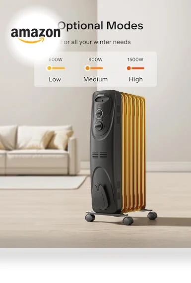 Basic Electric Oil Filled Radiator Space Heater — Portable Heating Solutions, PELONIS