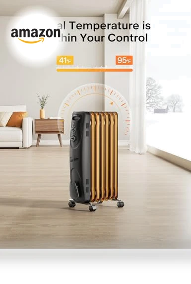 Basic Electric Oil Filled Radiator Space Heater — Portable Heating Solutions, PELONIS