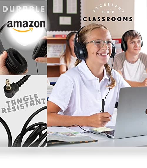Classroom Headphones Bulk 10-Pack — In-Ear Headphones, Sonitum