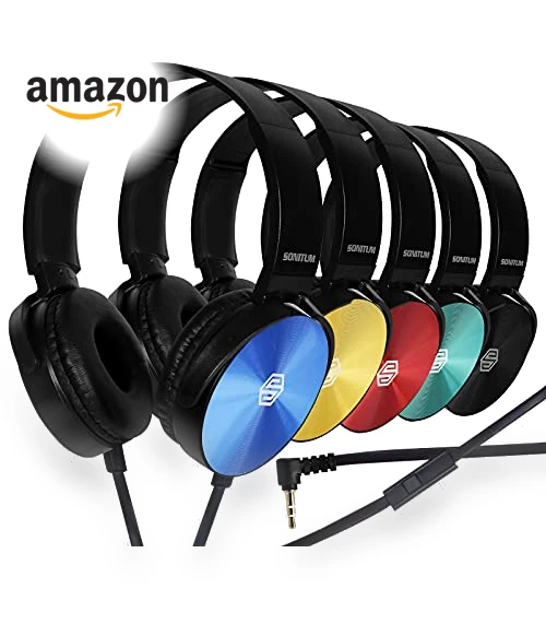 Classroom Headphones With Microphone Bulk Pack — In-Ear Headphones, Sonitum