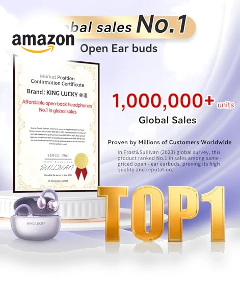 Clip on Earbuds Open Ear Wireless Bluetooth Headphones with Mic — Bluetooth Headsets, King Lucky