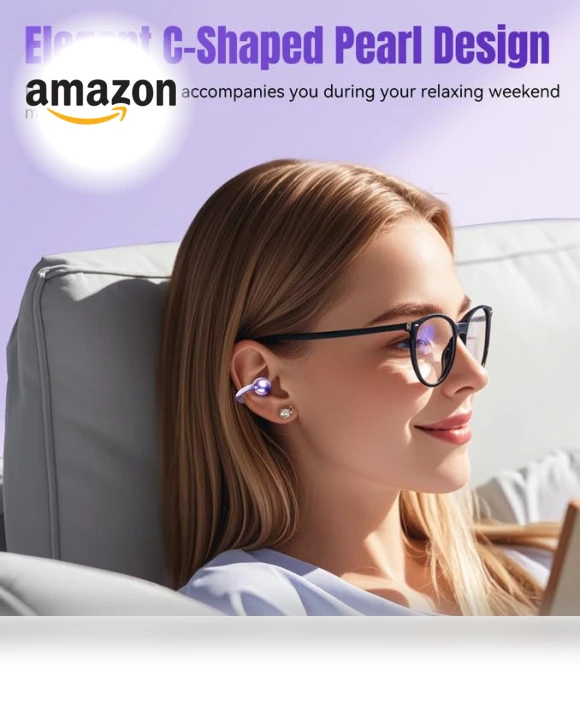 Clip on Earbuds Open Ear Wireless Bluetooth Headphones with Mic — Bluetooth Headsets, King Lucky