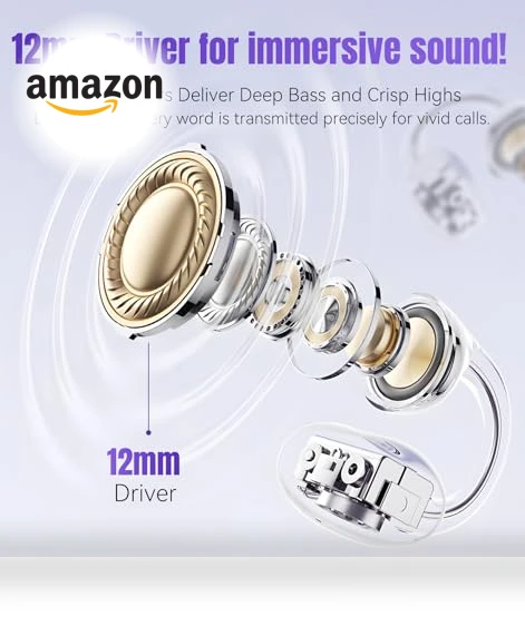 Clip on Earbuds Open Ear Wireless Bluetooth Headphones with Mic — Bluetooth Headsets, King Lucky