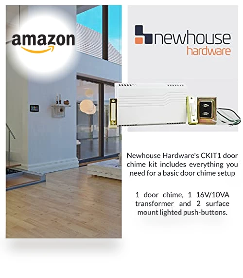 Electric Door Bell Chime Kit with Transformer & Push Buttons — Push Buttons, Newhouse Hardware