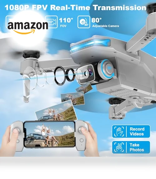 Foldable Drone with 1080P Camera, Voice Gesture Control, 3D Flip, Ideal for Beginners — Drones, RELIDOL