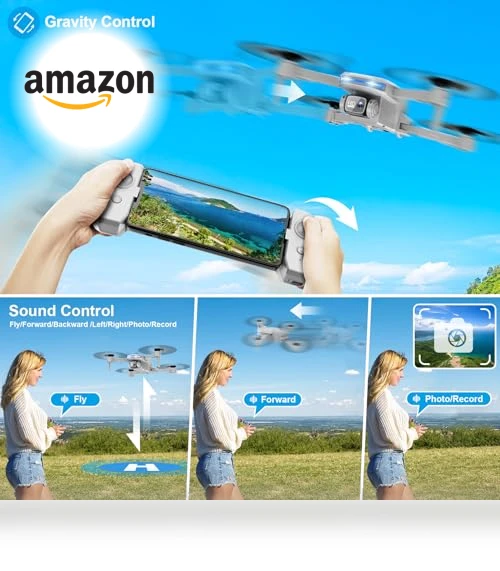 Foldable Drone with 1080P Camera, Voice Gesture Control, 3D Flip, Ideal for Beginners — Drones, RELIDOL