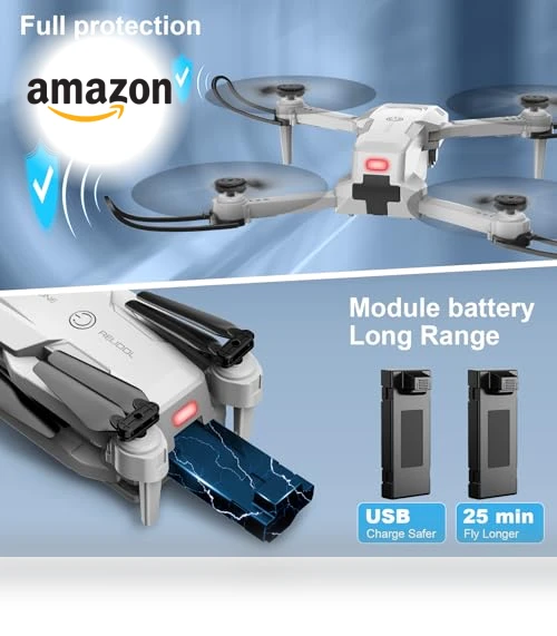Foldable Drone with 1080P Camera, Voice Gesture Control, 3D Flip, Ideal for Beginners — Drones, RELIDOL