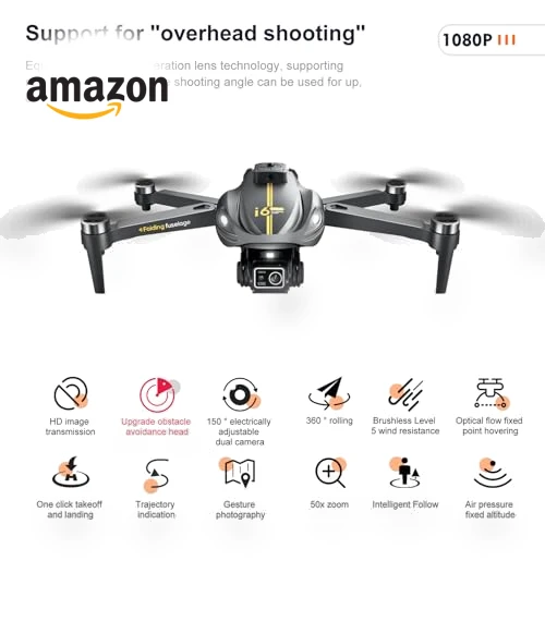 FPV Camera Drone with 1080P HD, Night Vision, Obstacle Avoidance — Drones, OKYUK