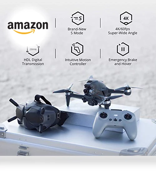 FPV Drone Combo with Remote Controller and Goggles (Renewed) — Drones, DJI