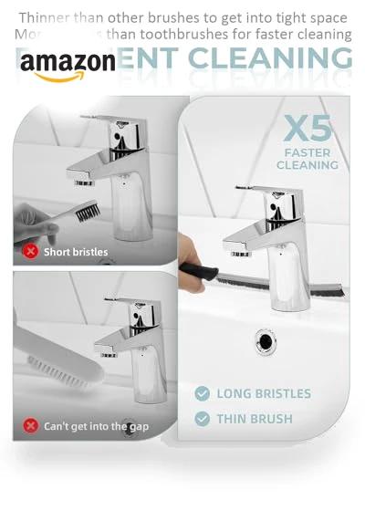 Hard Bristle Crevice Cleaning Brush - Multifunctional Gap Scrub Brush for Home Essentials — Brushes, SXhyf
