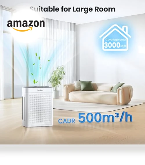 HEPA Double-Sided Air Purifier for Large Rooms up to 3000sq.ft — Activated Carbon Air Purifiers, LUNINO