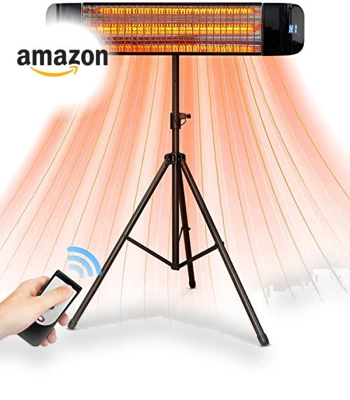 Infrared Patio Heater, 1500W Electric Outdoor Heater with Remote Control — Portable Heating Solutions, Paraheeter