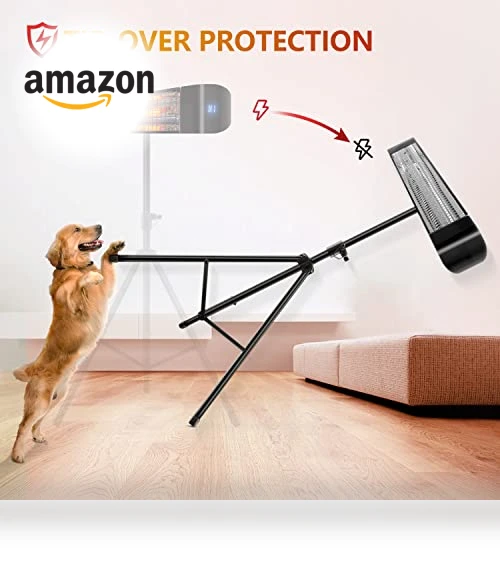 Infrared Patio Heater, 1500W Electric Outdoor Heater with Remote Control — Portable Heating Solutions, Paraheeter