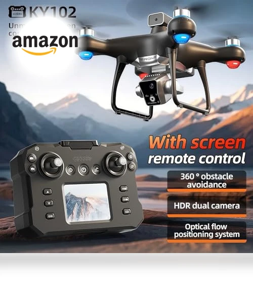 KY102 Drone with Screen Controller, 4K Camera, Obstacle Avoidance — Drones, QAONIE