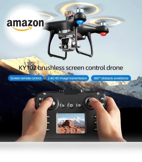 KY102 Drone with Screen Controller, 4K Camera, Obstacle Avoidance — Drones, QAONIE