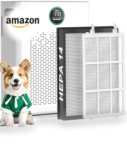 Large Room HEPA Air Purifier with PM2.5 Sensor and Washable Filter — Activated Carbon Air Purifiers, AIRJOWSET