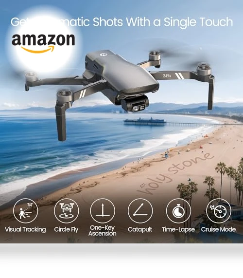 Lightweight GPS Drones with Camera 4K, 3 Axis Brushless Gimbal, Visual Tracking — Drones, Holy Stone