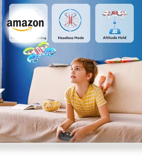 Mini Drone with LED Lights and 3D Flip for Kids and Beginners — Flying Toys, BEZGAR