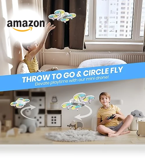 Mini Drone with LED Lights for Kids — Flying Toys, DEERC