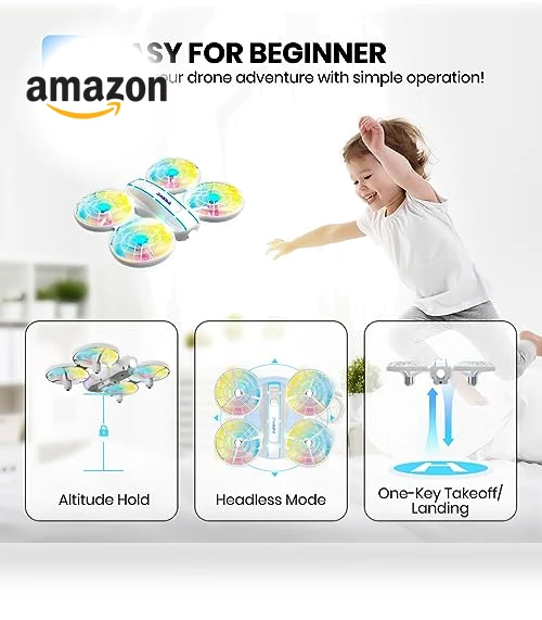 Mini Drone with LED Lights for Kids — Flying Toys, DEERC