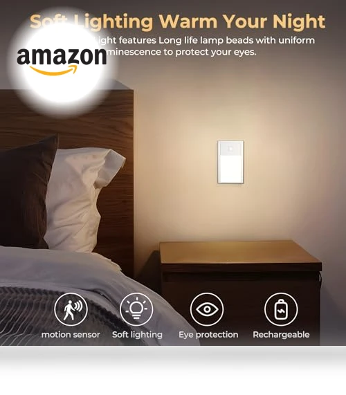 Motion Sensor Step Night Light, Rechargeable Battery Powered LED Light with Magnetic Suck Installation — Outdoor Security & Flood Lighting, VST