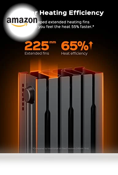 Oil Filled Radiator Heater with Remote Control, 4 Modes, Overheat & Tip-Over Protection — Portable Heating Solutions, Dreo