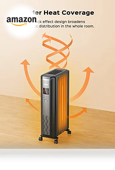 Oil Filled Radiator Heater with Remote Control, 4 Modes, Overheat & Tip-Over Protection — Portable Heating Solutions, Dreo