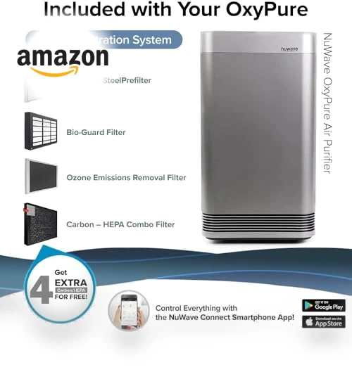 Oxypure Air Purifier Pro for Extra Large Room with 5-Stage Filtration — Electrostatic Air Purifiers, Nuwave