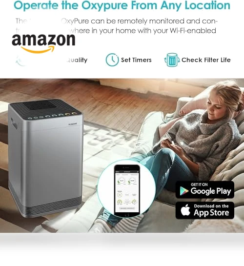 Oxypure Air Purifier Pro for Extra Large Room with 5-Stage Filtration — Electrostatic Air Purifiers, Nuwave