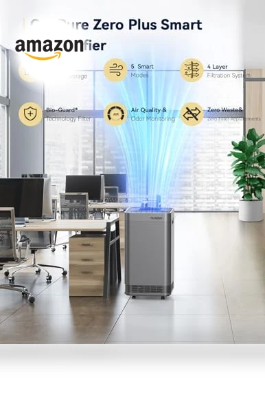 OxyPure Zero Plus Air Purifier for Large Rooms — Activated Carbon Air Purifiers, Nuwave