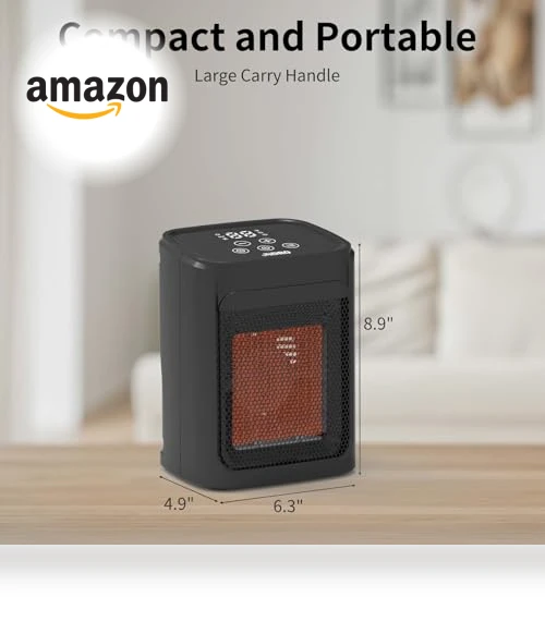 Portable Ceramic Space Heater with Adjustable Thermostat — Portable Heating Solutions, JNDRO