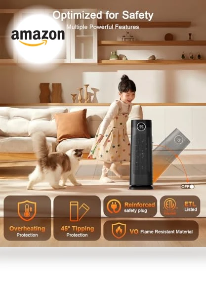 Portable Ceramic Space Heater with Oscillation and Remote — Portable Heating Solutions, Sunnote