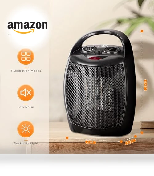 Portable Ceramic Space Heater with Thermostat, 750W/1500W — Portable Heating Solutions, Antarctic Star