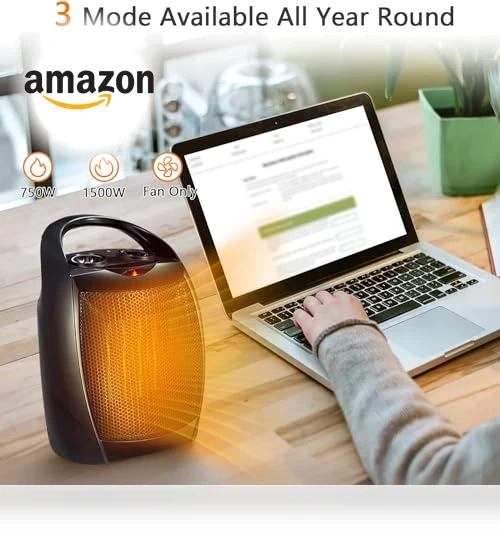Portable Ceramic Space Heater with Thermostat, 750W/1500W — Portable Heating Solutions, Antarctic Star