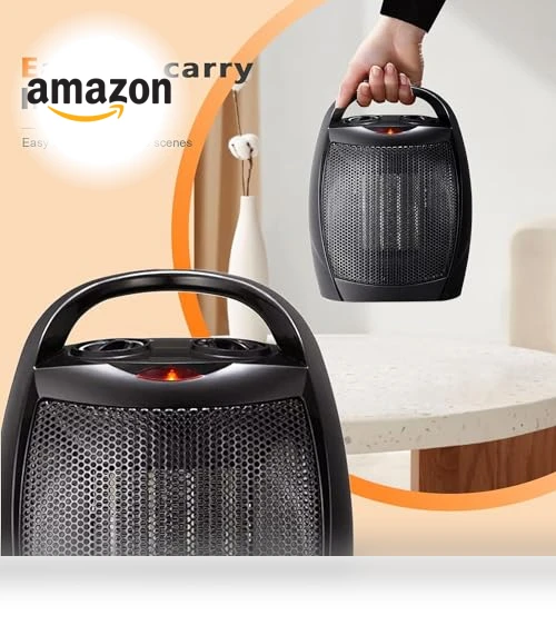 Portable Ceramic Space Heater with Thermostat, 750W/1500W — Portable Heating Solutions, Antarctic Star