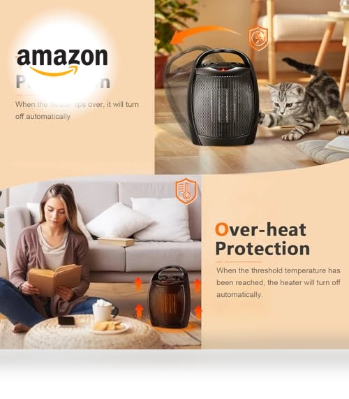 Portable Ceramic Space Heater with Thermostat, 750W/1500W — Portable Heating Solutions, Antarctic Star