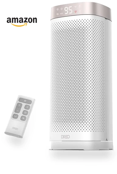 PTC Ceramic Space Heater with Remote, 1500W Fast Heating, 70° Oscillation — Portable Heating Solutions, Dreo