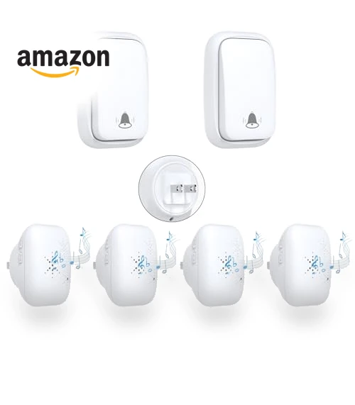 Self Powered Wireless Doorbell with 38 Songs, 100M Range, Waterproof — Kits