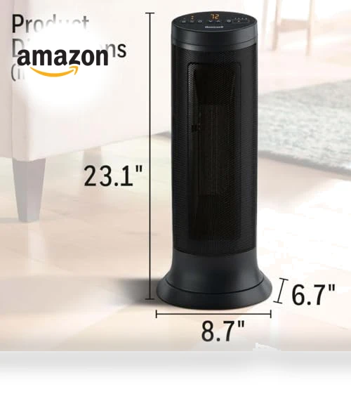 Slim Ceramic Tower Heater for Large Rooms — Portable Heating Solutions, Honeywell