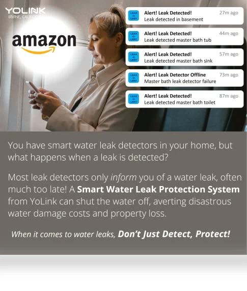 Smart Home Starter Kit with Hub & Water Leak Sensors — Water Leak Detection Systems, YoSmart